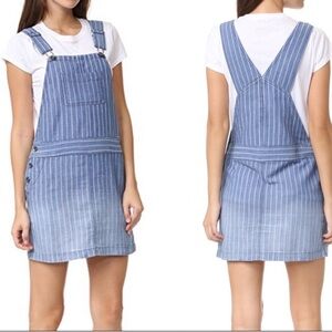 Splendid blue striped denim overall dress. Size Small